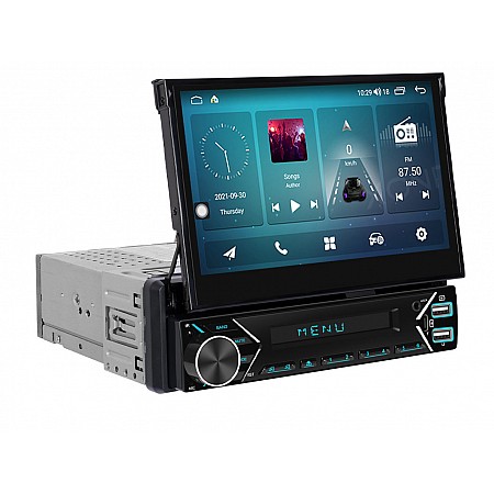 УНИВЕРСАЛЕН ЕДИНИЧЕН ДИН ЗА КОЛА С АВТОМАТИЧЕН ЕКРАН GPS android 16  + DSP + CARPLAY
