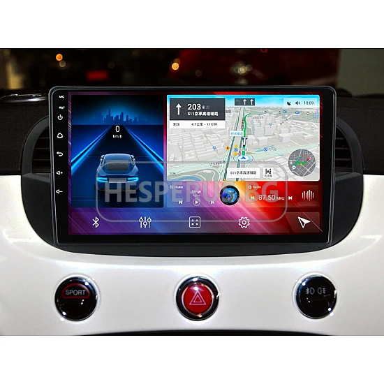 FIAT 500 - 9" МУЛТИМЕДИЯ / Навигация android 16 черна
