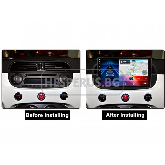 FIAT 500 - 9" МУЛТИМЕДИЯ / Навигация android 16 черна