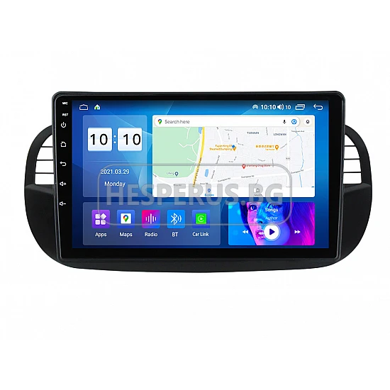 FIAT 500 - 9" МУЛТИМЕДИЯ / Навигация android 16 черна
