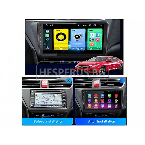 HONDA Civic - 9" МУЛТИМЕДИЯ / Навигация android 16