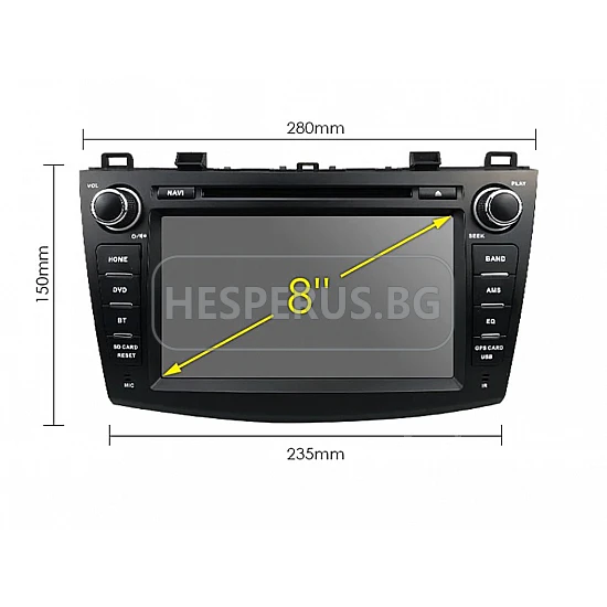 MAZDA 3 - МУЛТИМЕДИЯ / Навигация android 16 DVD CPU: 8-CORE RAM:4GB + DSP + CARPLAY + SIM