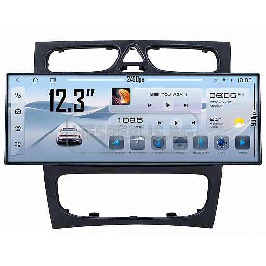 MERCEDES C-Class W203, CLK W209, G-Class W463 - 12.3" МУЛТИМЕДИЯ / Навигация android 16