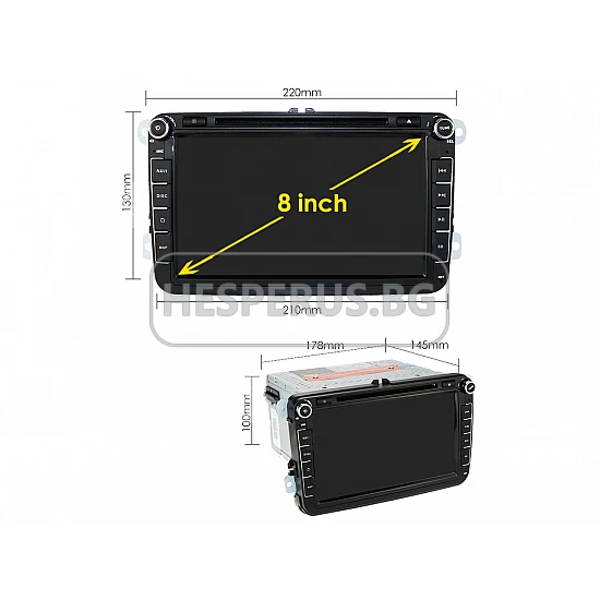 VW - 8" МУЛТИМЕДИЯ / Навигация android 16 CPU:8-CORE + DVD + DSP + CarPlay + SIM