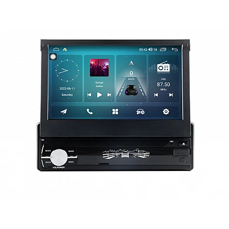 УНИВЕРСАЛЕН ЕДИНИЧЕН ДИН ЗА КОЛА С АВТОМАТИЧЕН ЕКРАН GPS android 15  + DSP + CARPLAY