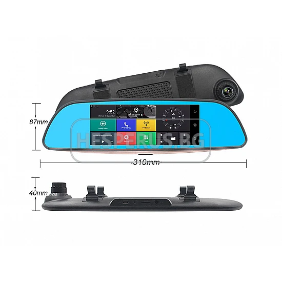 10 в 1 - ОГЛЕДАЛО + GPS + TABLET + DVR + FM + BT + WIFI +AV-IN + 2 Камери